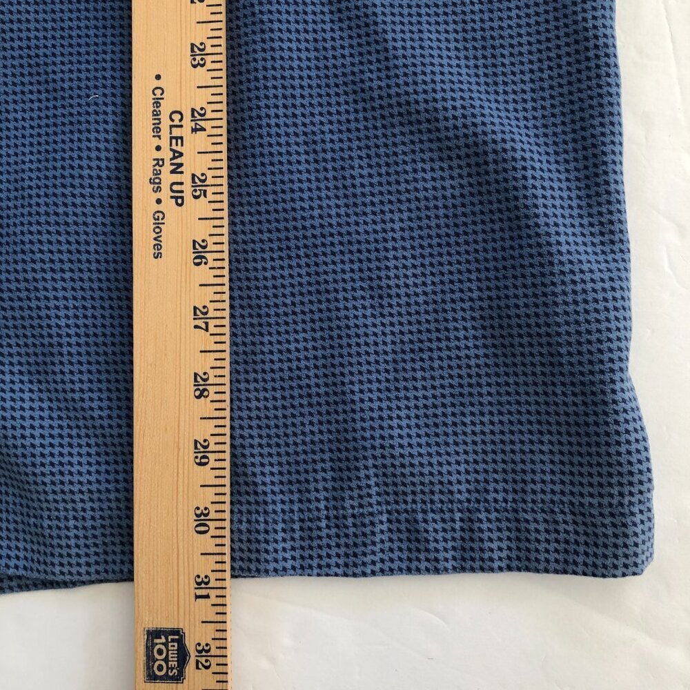 Alan Flusser Shirt Large Blue Navy Check Mole Skin Satin Lined - Picture 7 of 10